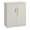 Armario metálico de almacenamiento rectangular de acero beige con 2 puertas y cerradura 90 x 40 x 100 cm