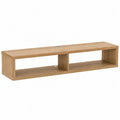 Mueble TV rectangular de MDF acabado roble natural con estante abierto 140 x 35 x 45 cm