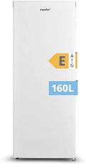Congelador, 160 L, 42 dB, Comfee', termostato, silencioso, branco, 183 kWh, ano, ajuste de temperatura, porta reversível, pés reguláveis
