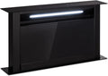 KLARSTEIN exaustor de sucção, 90cm, 604 m3/h, capa de cozinha, iluminação LED, Boost, temporizador, silencioso, preto, 8 modos de extração, silencioso