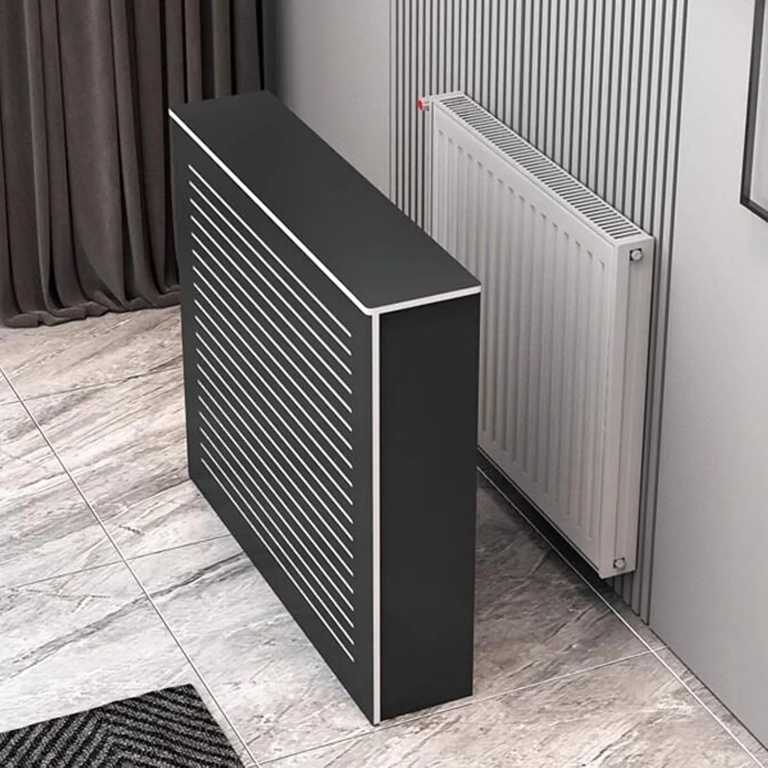 Generic Radiador elétrico, decoração da sala, piso em madeira com persiano - respirável e estável - prateleira de aquecimento para sala de estar, quarto ou