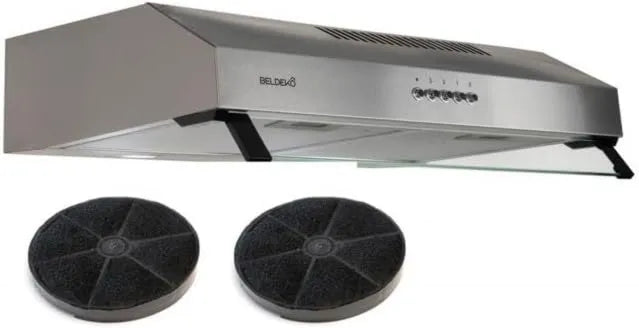 BELDEKO exaustor, 60 cm, tampa de cozinha, descarga e reciclagem, iluminação LED, 3 velocidades, aço inoxidável