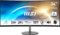 MSI Dalle VA 3440x1440, Pro MP341CQ Curved Professional Screen 34' UWQHD, 100 Hz, 1ms MP341CQ 1500R, DisplayPort, Curvature 1500R, VESA-compatível