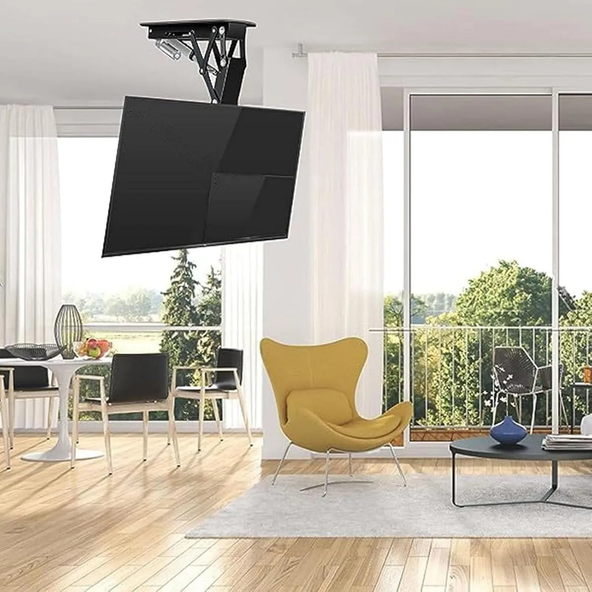 YxYLJOZ Smart TV, 75 polegadas, TV, ao ar livre, Motorizado Hidden Drop Down Lift com elevação automática para 32 a 75 polegadas TVs para telhado pitched plano interior