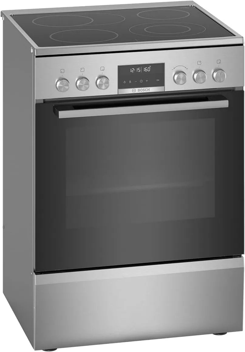 Bosch Serie 6 HKS79U250 Cozinha com forno, aço inoxidável, preto, 2 m, Rotary, Prato de Prata com zona de indução A - Fornos e fogões