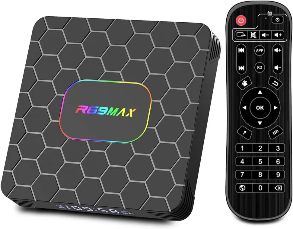 Dulmssxy Smart TV, TV, Android R69MAx 4GB, HDMI, USB, Wi-Fi, efeito 3D, Android OS, streaming DLNA, 0GHz WiFi BT5, 0 10, 265, R69MAx Android 14.0 TV Box