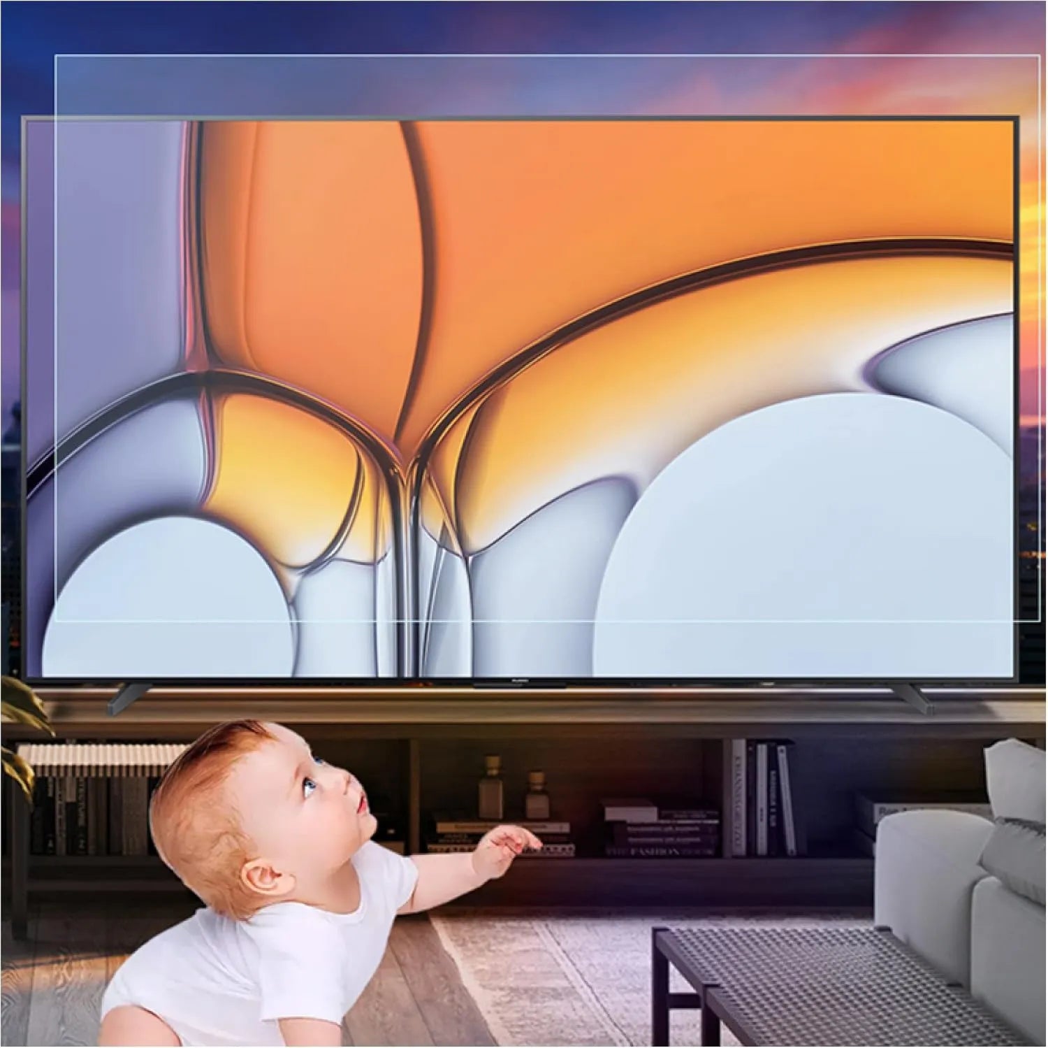LEFEDA Smart TV, 75 polegadas, 1269x721mm, TV, ajuda a reduzir a fadiga dos olhos, reduz impressões digitais, transparente
