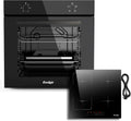 Cooksir Forno elétrico, 60CM, 4 lareiras, 4 programas, built-in, Forno e placa de indução: 60CM forno encastrado com 4 funções e 65 litros + placa