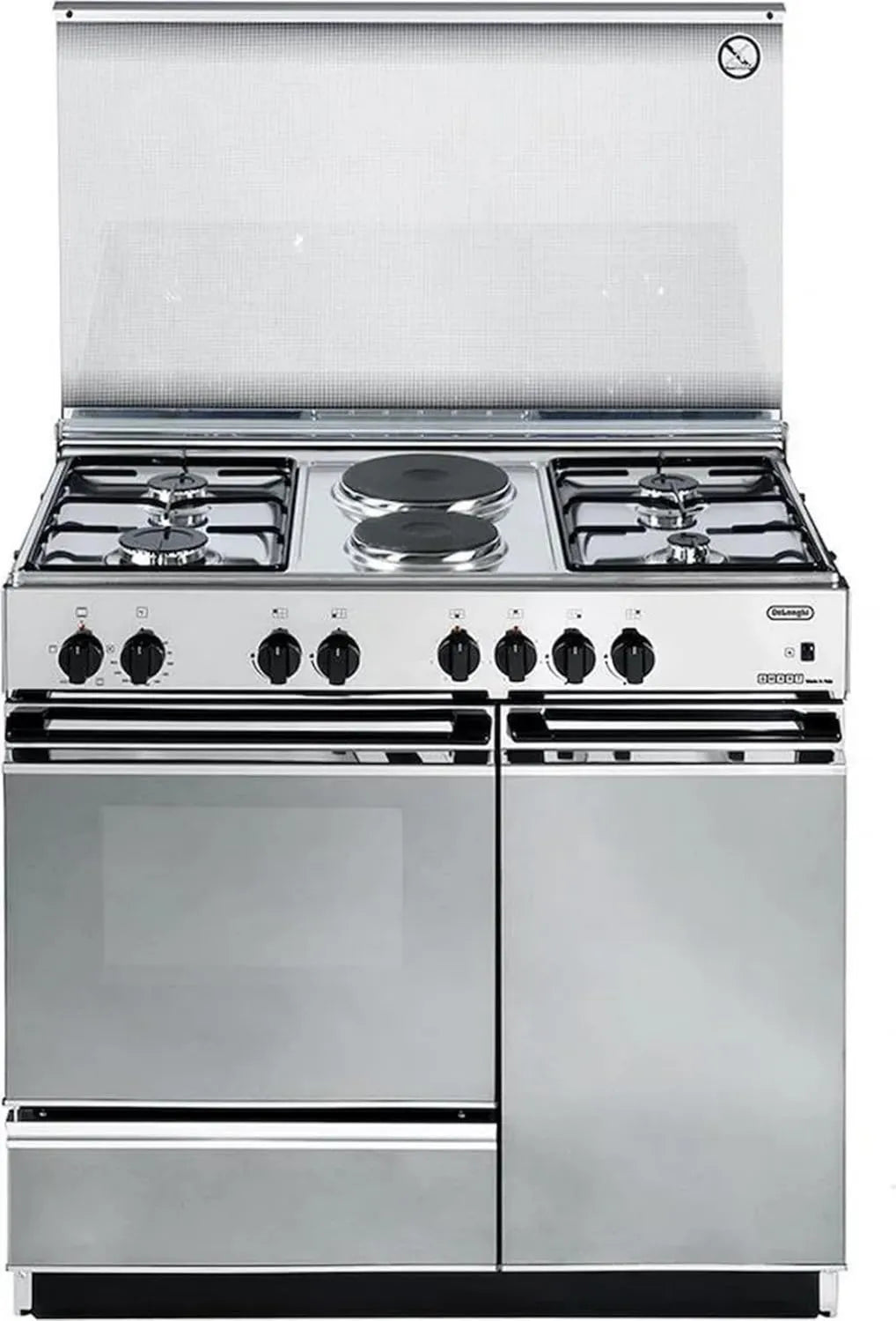 De'Longhi Utensílios de cozinha com forno SEx8542NEDM, 86 x 50 cm, classe E de energia, aço inoxidável, SEx8542NEDM Fogão de gás com forno Classe A de energia inox