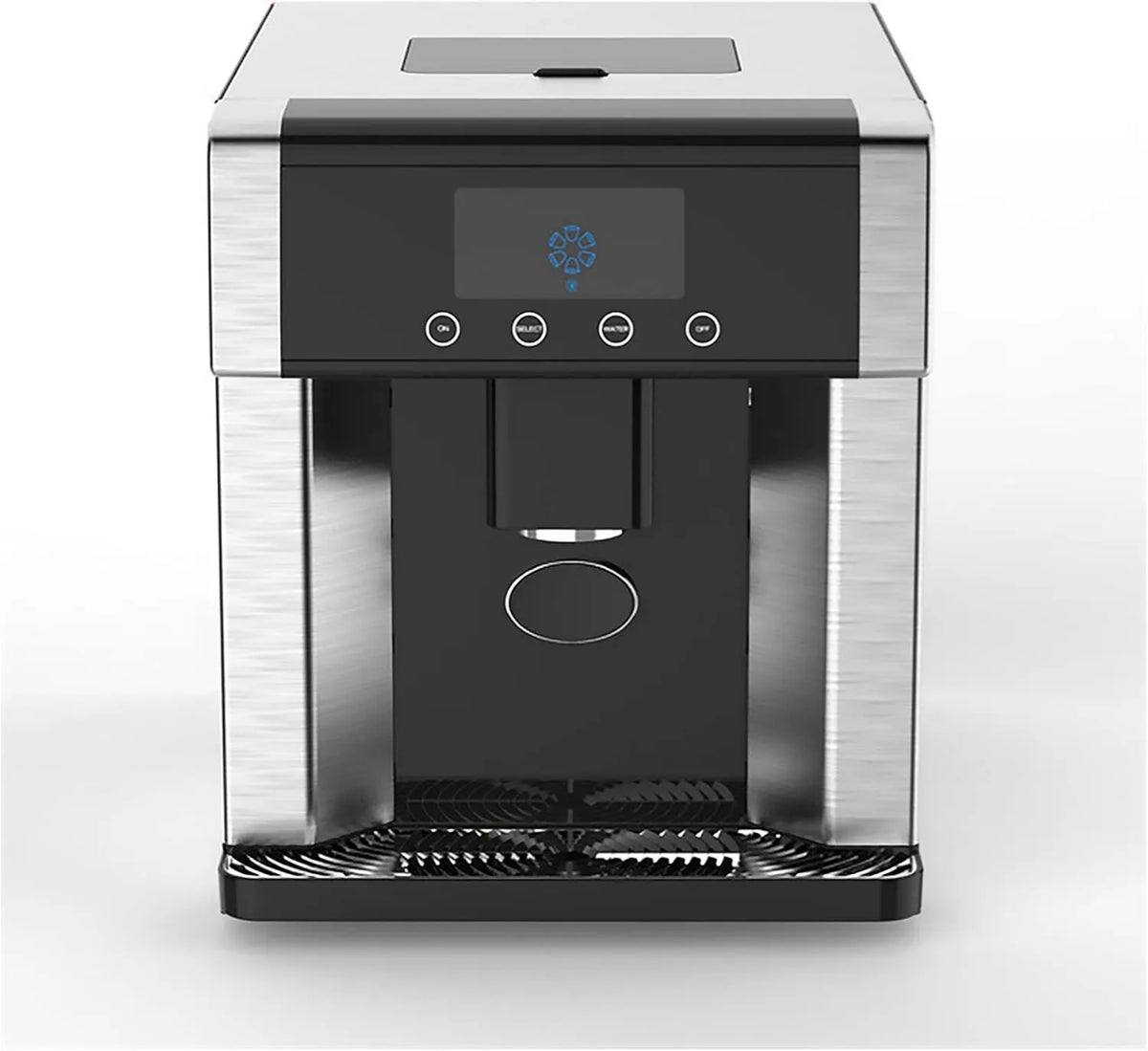RISELY Máquina de gelo de 8 minutos, aço inoxidável, 3 configurações de espessura e 10 cubos prontos, Máquina de gelado, Dispensador de água gelada e gelo