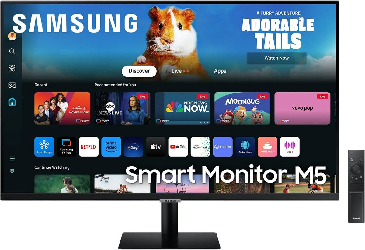 Samsung LS32DM502EUxEN Monitor, 1920 × 1080, 4 ms, 60 Hz, 2 HDMI, 2 USB, configuração de jogo, Full HD, laje VA, ecrã para PC, preto, FHD, Samsung Smart