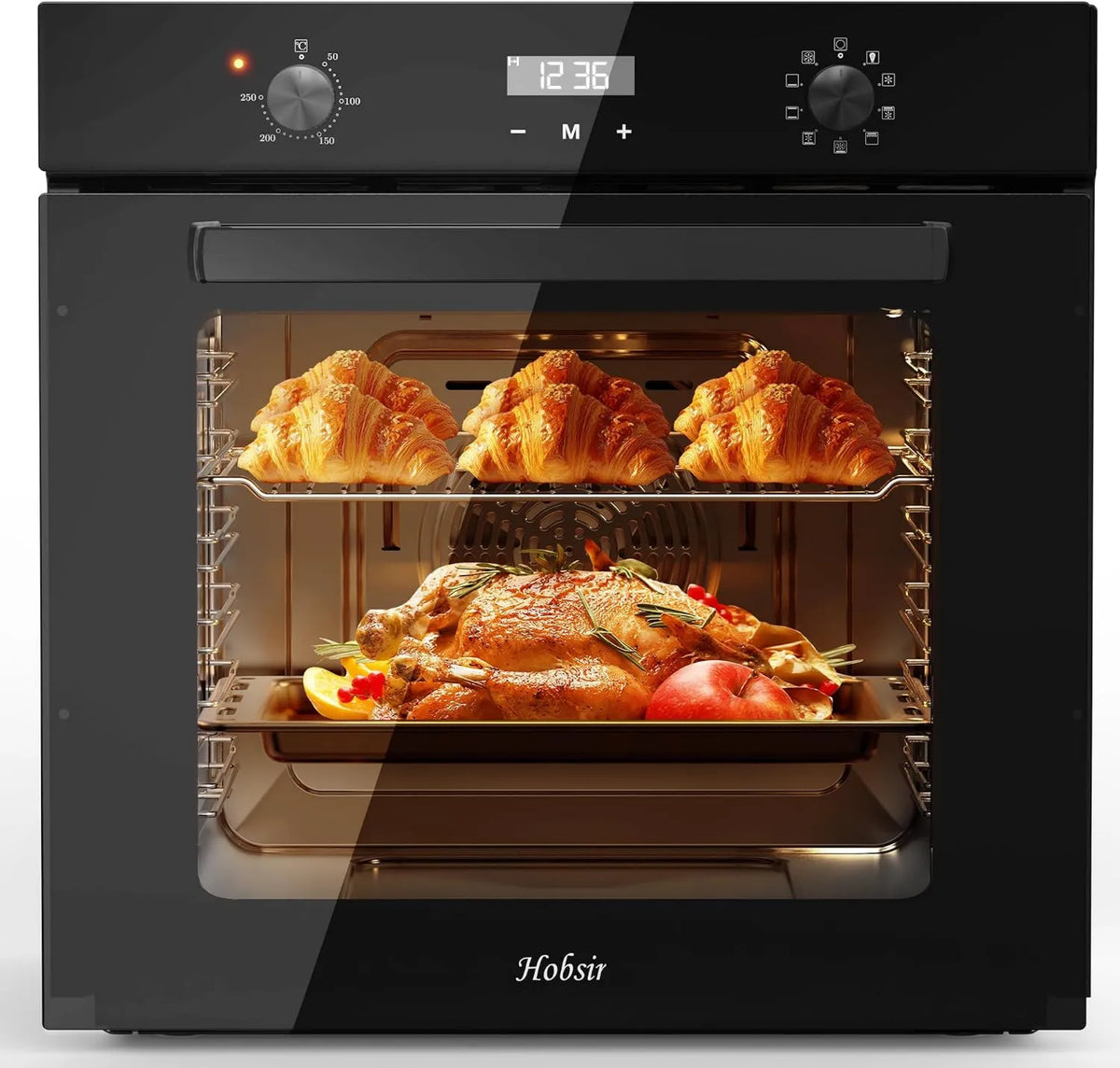 Hobsir hob Forno elétrico, 60 L, 9 programas, encastrado, 9 Hobsir Funções de Cozinha