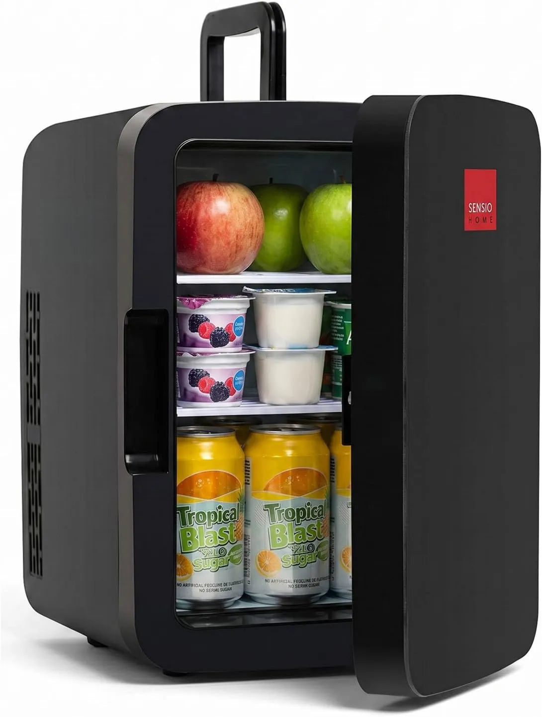 SENSIOHOME Frigorífico, 10 L, 12 V, portátil, silencioso, preto, UK & EU plug, AC+DC fonte de alimentação, Compacto, para casa, quarto, carro