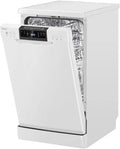 Bomann Máquina de lavar loiça, 45 cm, 7 programas, 47 dB, formato fino, encastrado, travando, silencioso, aço inoxidável, branco, ecrã LED
