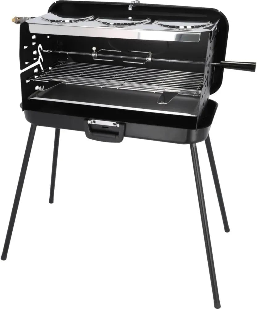 Produto de campismo churrascos com 54 x 24 cm grade e placa superior, Berger Churrasco portátil a gás 3 zonas 5 kW tipo churrasco, jardim churrasco