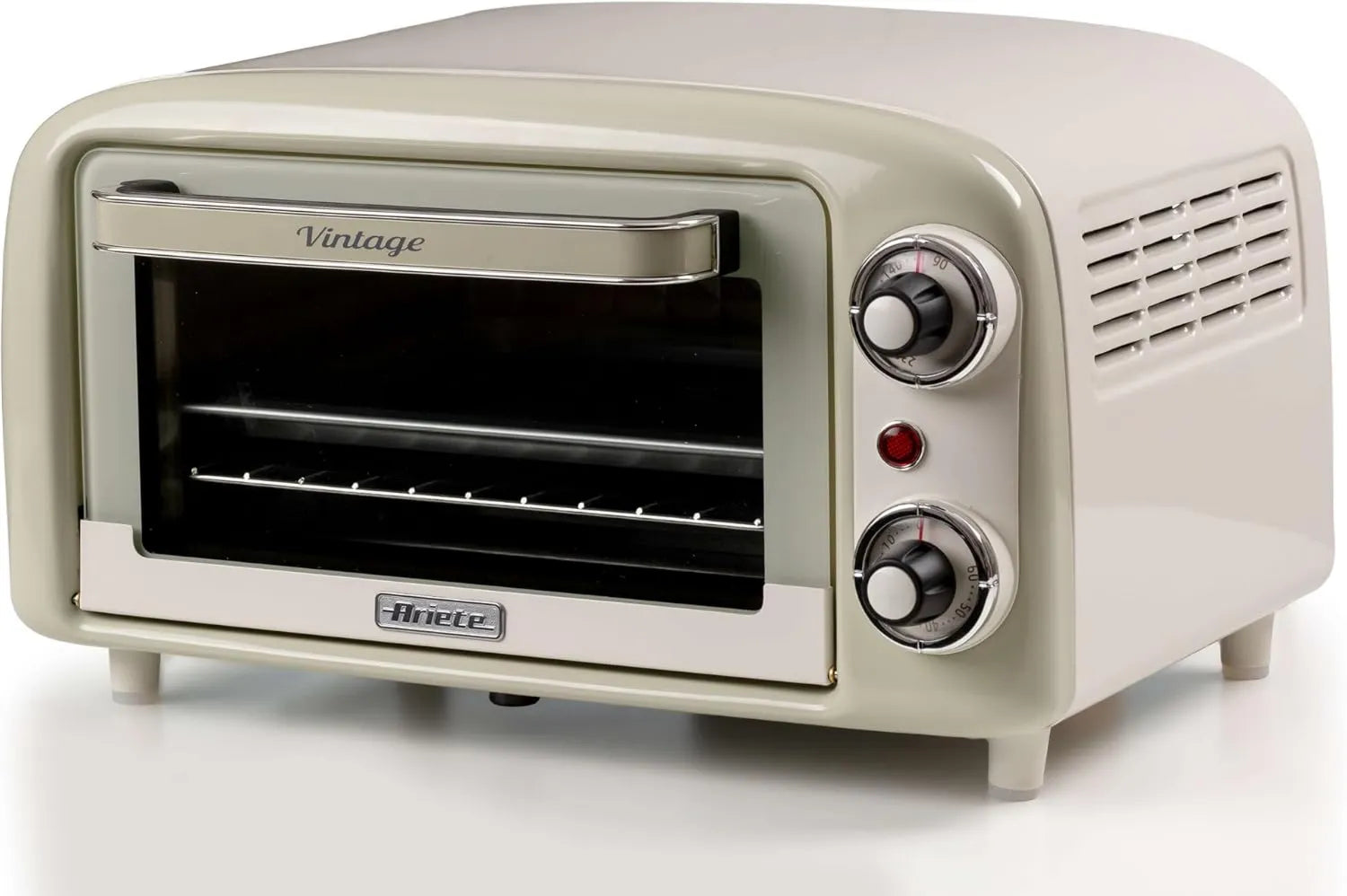 Ariete Forno elétrico, 10 L, 800 W, temporizador, grelha, aço inoxidável, Temperatura até 230°, Temporizador 60 minutos, capacidade 10L, 800W, Bege, para Bake
