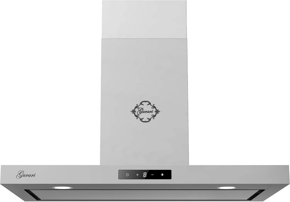 exaustor, 90 cm, 1000 m3/h, capa de cozinha, evacuação e reciclagem, instalação de parede, toque, aço inoxidável, Gurari Capa de parede CH