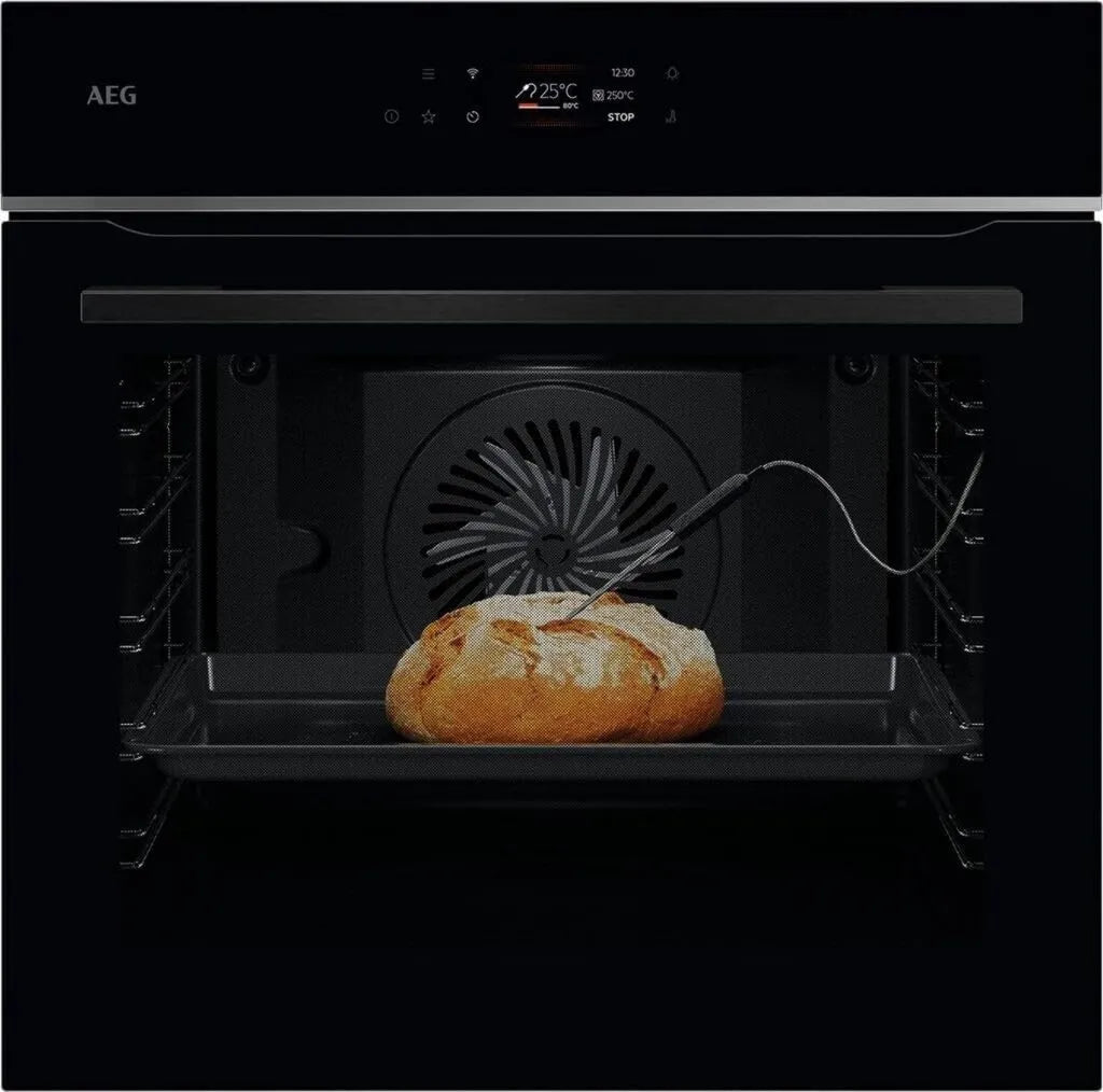AEG Forno elétrico, encastrado, touchable, Wi-Fi, 1 extensão, pirólise autolimpante, feita na Alemanha, sensor de temperatura central: