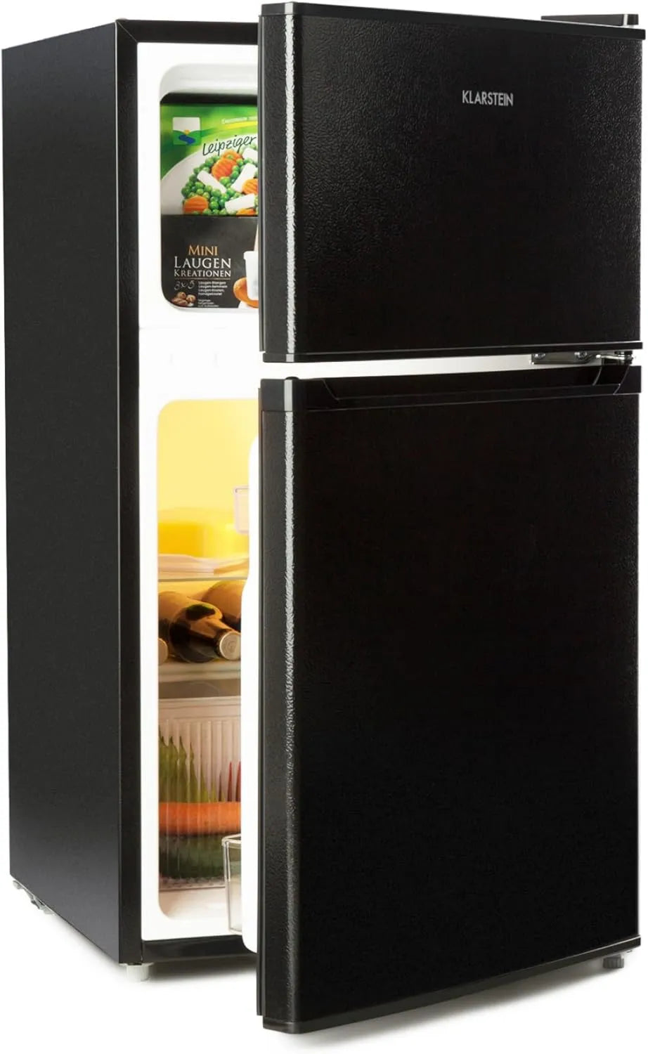 KLARSTEIN Congelador, 87 L, Classe E de energia, armário congelador, preto, 2 prateleiras de vidro de segurança, KLARSTEIN Big Daddy Cool - combinado