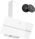 IsEasy exaustor, 90 cm, 571 m3/h, 61 dB, capa de cozinha, instalação de parede, branco, Tempo de paragem de 1 a 9 min, 4 Níveis, 61dB, Função