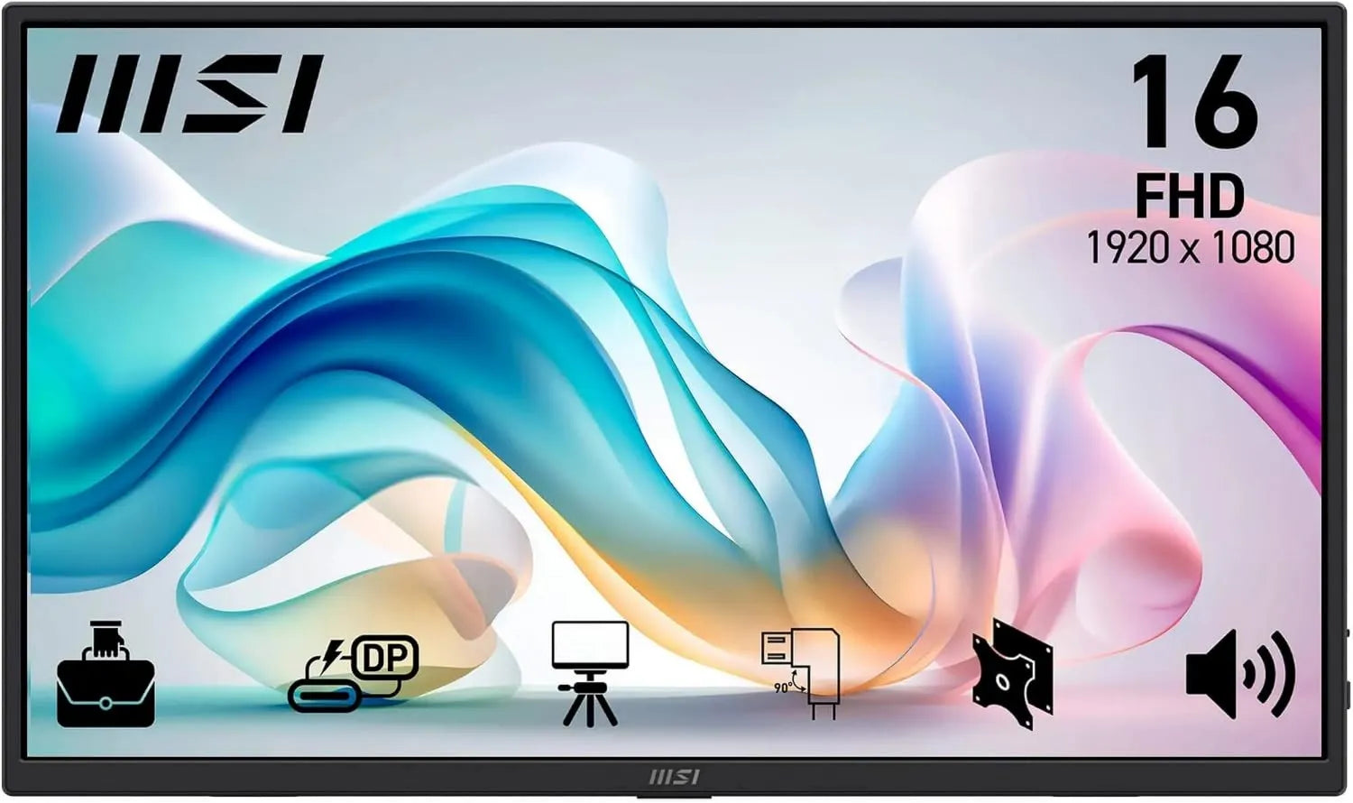 MSI Dalle IPS 1920x1080, Pro E6 Professional ecrã 15.6' FHD, 60Hz, 4ms MP165, VESA, HDMI, compatível com USB-C