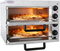 HAKKA FOOD PROCESSING Forno elétrico de pizza, 40cm, 3000 W, 50 a 350 °C, temporizador, profissional, restaurante, 0-60 min, Camada dupla, Padaria, Festa familiar