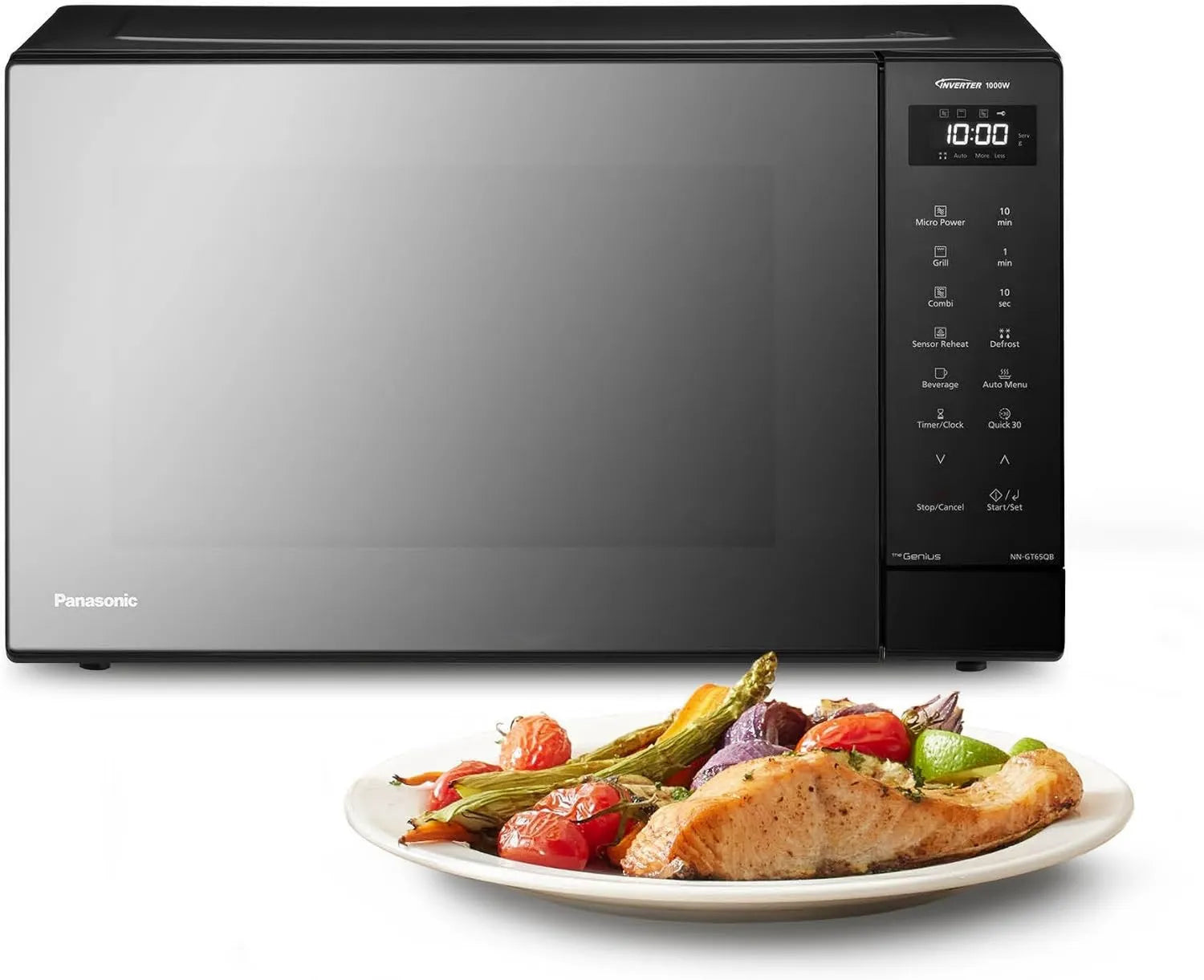 Panasonic NN-GT65QBEPG Microondas, 31 L, 000 W, descongelamento, microondas, preto, 7 Níveis de Potência, LED, 1000 W, Cozinha combinada