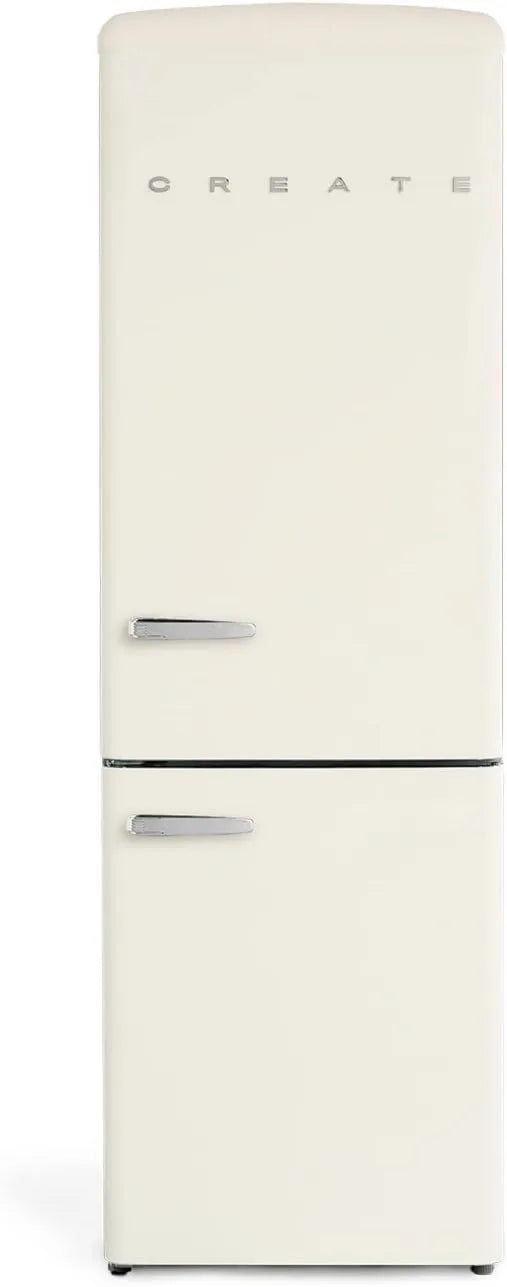 Frigorífico combinado, 330 L, 60x74, 4x190 cm, 210 W, frigorífico com congelador, branco, abertura 135o, 330L, 210W, CREATE/FRIDGE STYLANCE, estilo retro