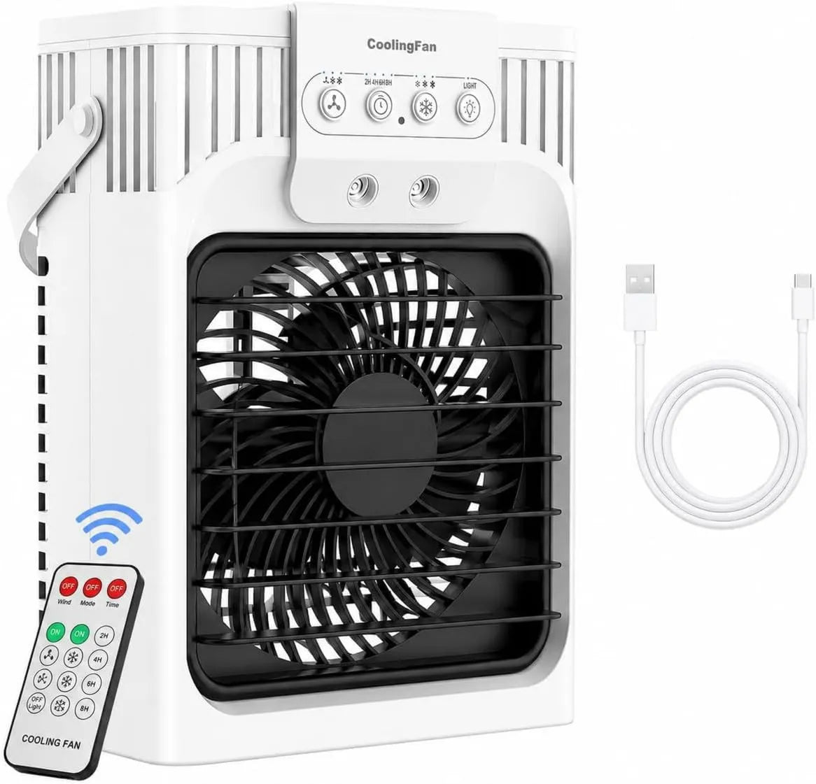 xTTANK Ar condicionado, portátil, exterior, temporizador, 3 velocidades, 7 cores, 5 em 1 climatizador, Interior