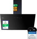 KKT KOLBE Tripulação de vácuo TRIO8025S, 80 cm, capa de cozinha, iluminação LED, toque, preto, 782 cbm, ar de circulação de ar Evacuee, tampas de parede sem cabeça