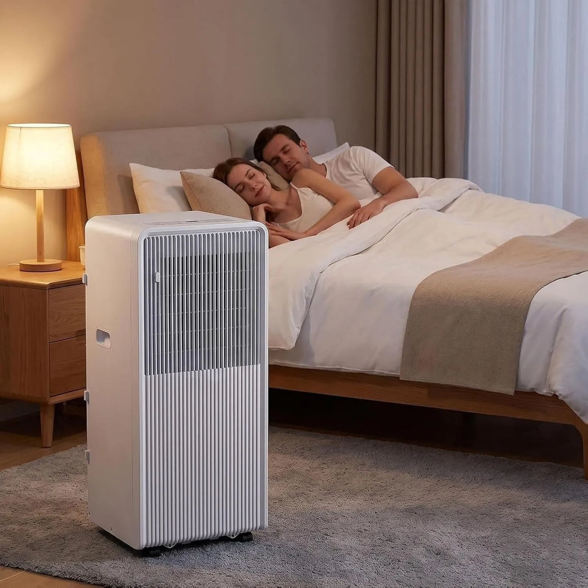 HUGGWRT Ar condicionado 24H, 48 dB, portátil, temporizador, silencioso, 10000 Btu, temporizador 24H para mesa de quarto, comando à distância, unidade de ar condicionado com