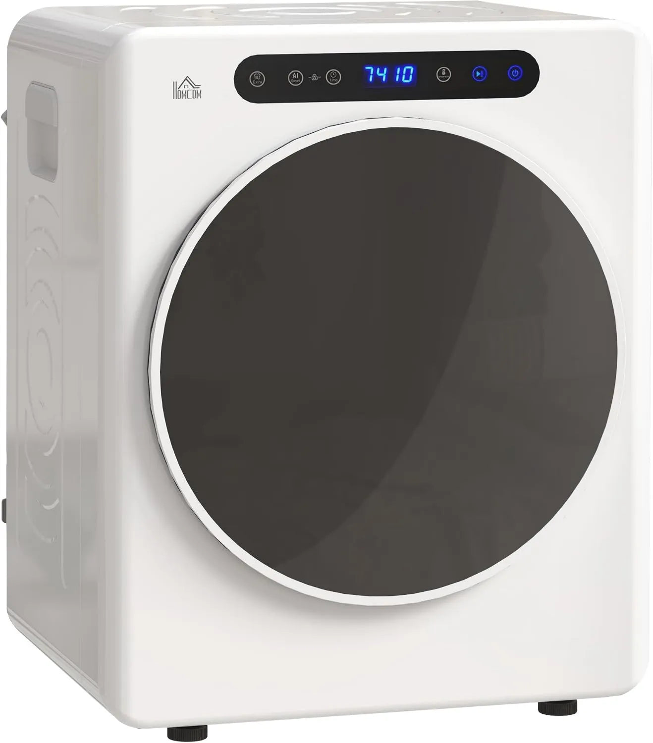 HOMCOM Secador, 1000 W, 3 kg, temporizador, camping, aço inoxidável, branco, autocaravanas, para Apartamento, Carga Frontal, Casa