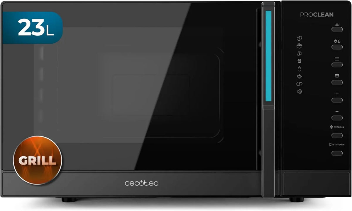 Cecotec 60min Microondas, 23 L, 1000/800 W, 8 programas, temporizador, grelha, profissional, descongelamento, microondas, Turntable 285mm