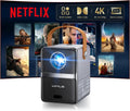 WiMiUS Projetor WiFi6 30000LM, portátil, ao ar livre, Wi-Fi, Bluetooth, 4K UHD, projetor de vídeo, 4K Netflix Mini Projetor Incluído, Foco curto