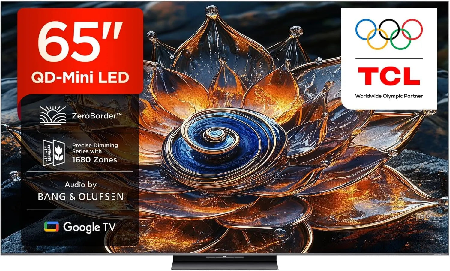 TCL Google 65Q8C Smart TV, 144 Hz, TV, 4K UHD, HDR, Dolby Vision IQ & Atmos, 144Hz Motion Clarity Pro, ZeroBorderTM, CrystGlow WHVA Panel