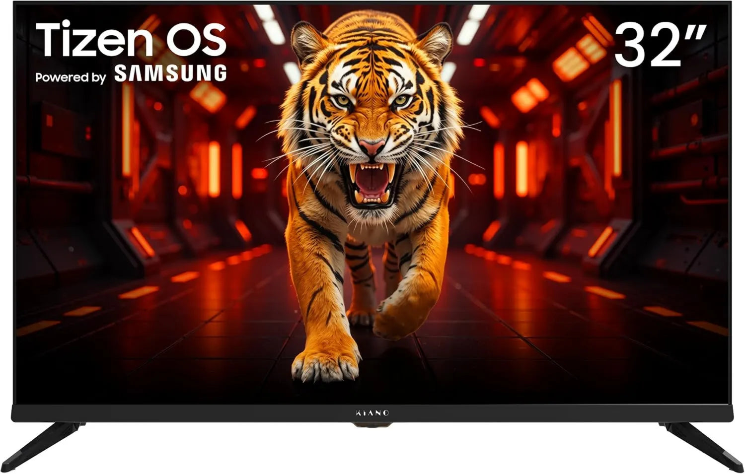 KIANO Samsung Elegance Smart TV, 32 polegadas, 3 HDMI, TV, Tizen OS, sintonizador triplo DVB-T2, S2, som Dolby, USB, Wi-Fi, gravação PVR, Dolby Audio