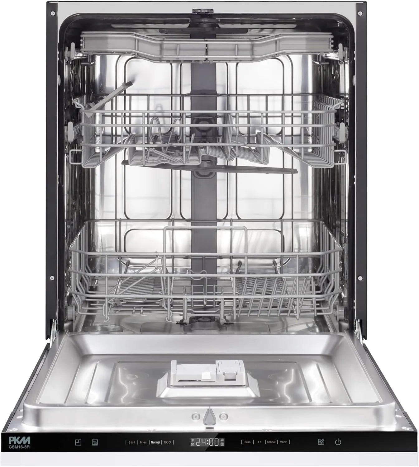 Máquina de lavar loiça, 8 programas, classe energética D, PKM GSM16-8FI, aquaStop, tudo encastrado, 16 lugares, totalmente encastrado, gaveta de talheres
