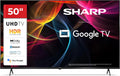 Sharp Google 50HL4265E Smart TV, 50 polegadas, 4 HDMI, TV, 4K UHD, sintonizador triplo DVB-T2, S2, som Dolby, Wi-Fi, sem moldura, Bluetooth, 1 com eARC