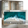 Google 1080P 500nits Smart TV, 24 polegadas, TV, IP65, instalação de parede, SYLVOx 24' espelho de TV Google para casa de banho 1080P IP66 impermeável