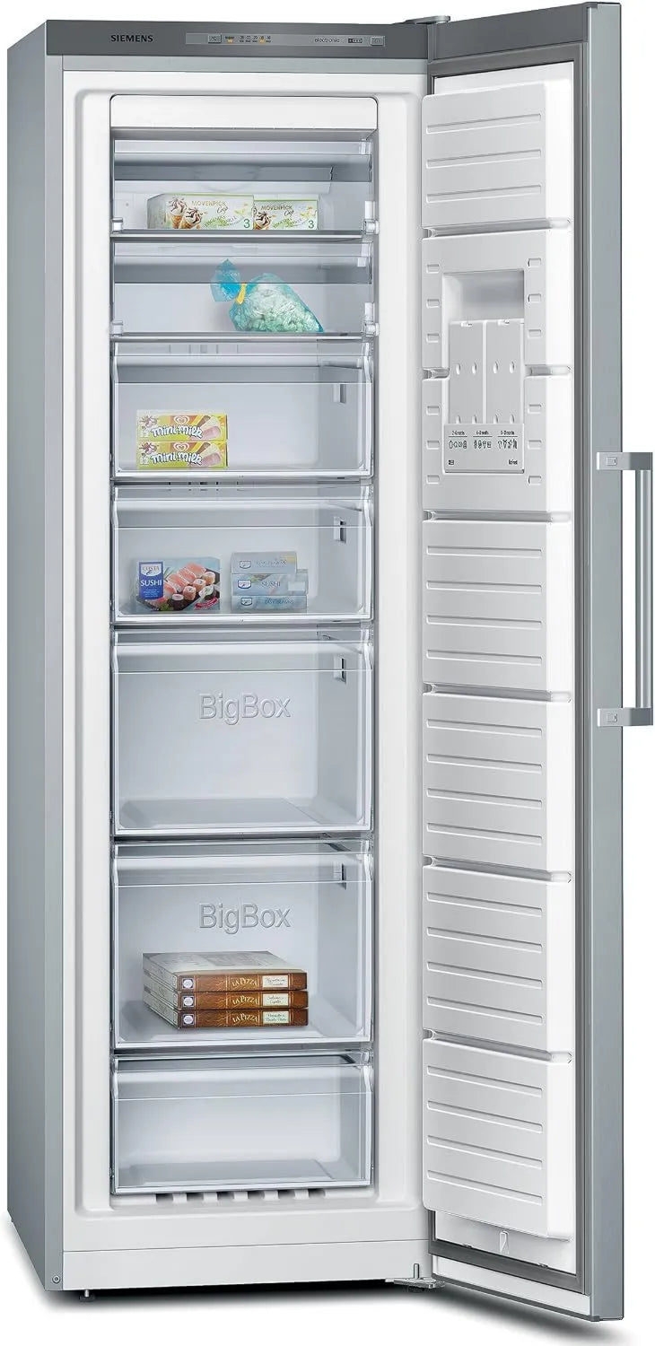 SIEMENS iQ300 GS36NVI30 Congelador, Aço inoxidável, armário congelador, Anti-traço de aço inoxidável, com caixa grande, Eco+