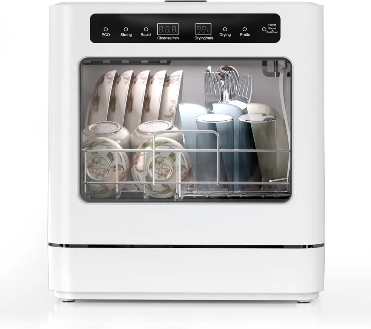 FUROMG Máquina de lavar loiça, 6 L, 800 W, 6 programas, portátil, tanque grande, perfeito