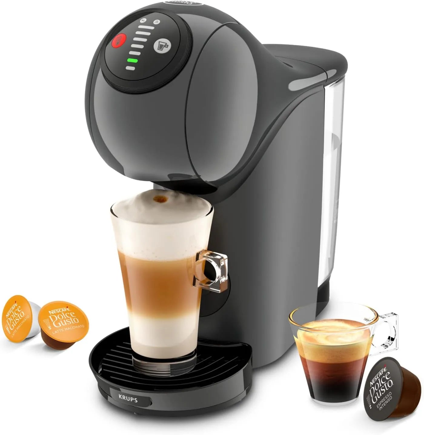 KRUPS máquina de café elétrica, 8 L, Dimensões personalizáveis, Cinza, Nescafé Dolce Gusto Genio S máquina de café 0, pressão 15 Bar, Doscapier máquina de café