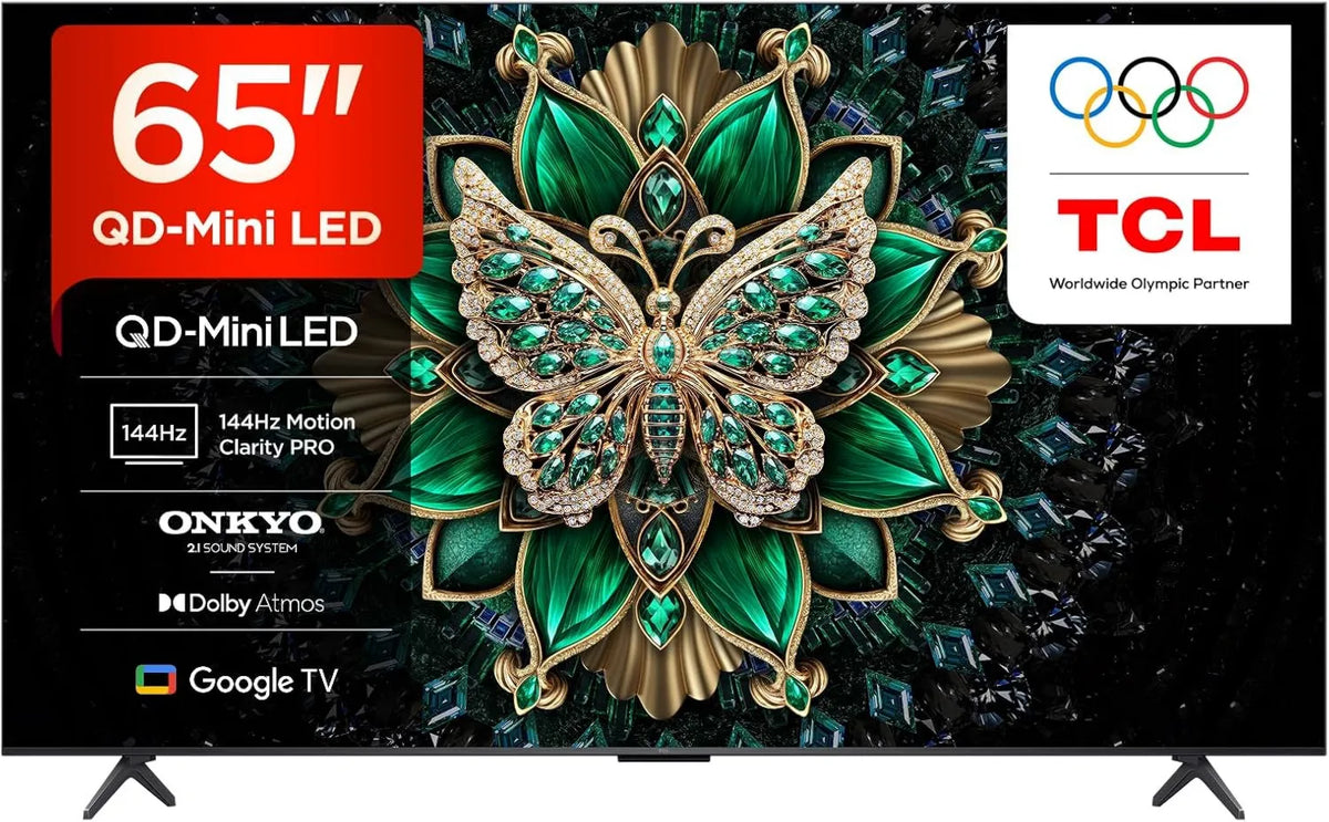 Google 65C6K 4xHDMI Smart TV, 165 cm, 3840 × 2160, 144 Hz, 4 HDMI, TV, 4K UHD, QLED, Wi-Fi, Dolby Vision, TCL