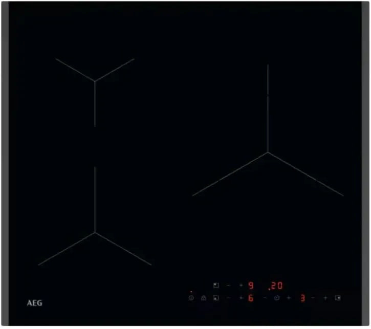 AEG TI63IQ3BFB Hob2Placa de indução, 60 cm, 3 lareiras, mesa de cozinha de indução, Boost, standing livre, preto, Hob2Hood sistema, SenseBoil &