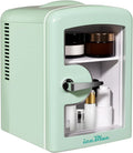 Frigorífico I, 4 L, verde, 4 latas, 6 latas, Iceblue Mini frigorífico com vitrine, para cuidados com a pele, para beleza e