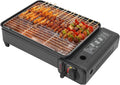 SuhoFutus Produto 2 kW com butano, GPL, Churrasco portátil de gás 2, ignição piezoelétrica, proteção contra sobrepressão, 2 placas quentes e bandeja