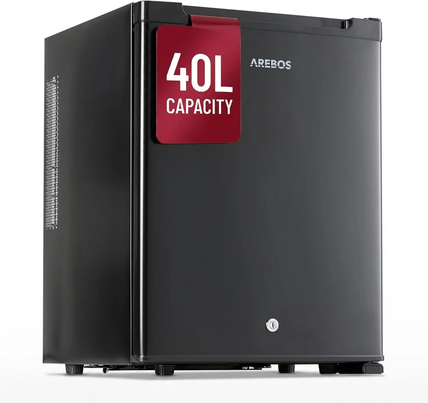 AREBOS Frigorífico, 40 L, 5 a 18 °C, 27 dB, silencioso, 2 zonas de temperatura, preto, frigorífico frigorífico Desk