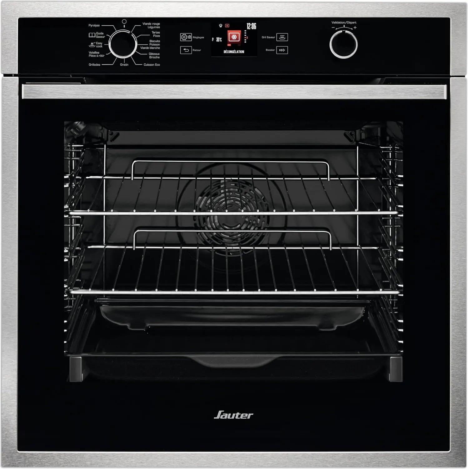 Sauter Forno elétrico SOP5764x, 73 L, classe energética A, encastrado, aço inoxidável, 4 janelas, 73 litros, aço inoxidável, porta fria