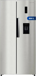 First One FSBS444Ix, 444L, aço inoxidável, cor inoxidável, 276L + 168L, primeiro um lado de frigorífico por lado 444L FSBS444Ix, dispensador de água