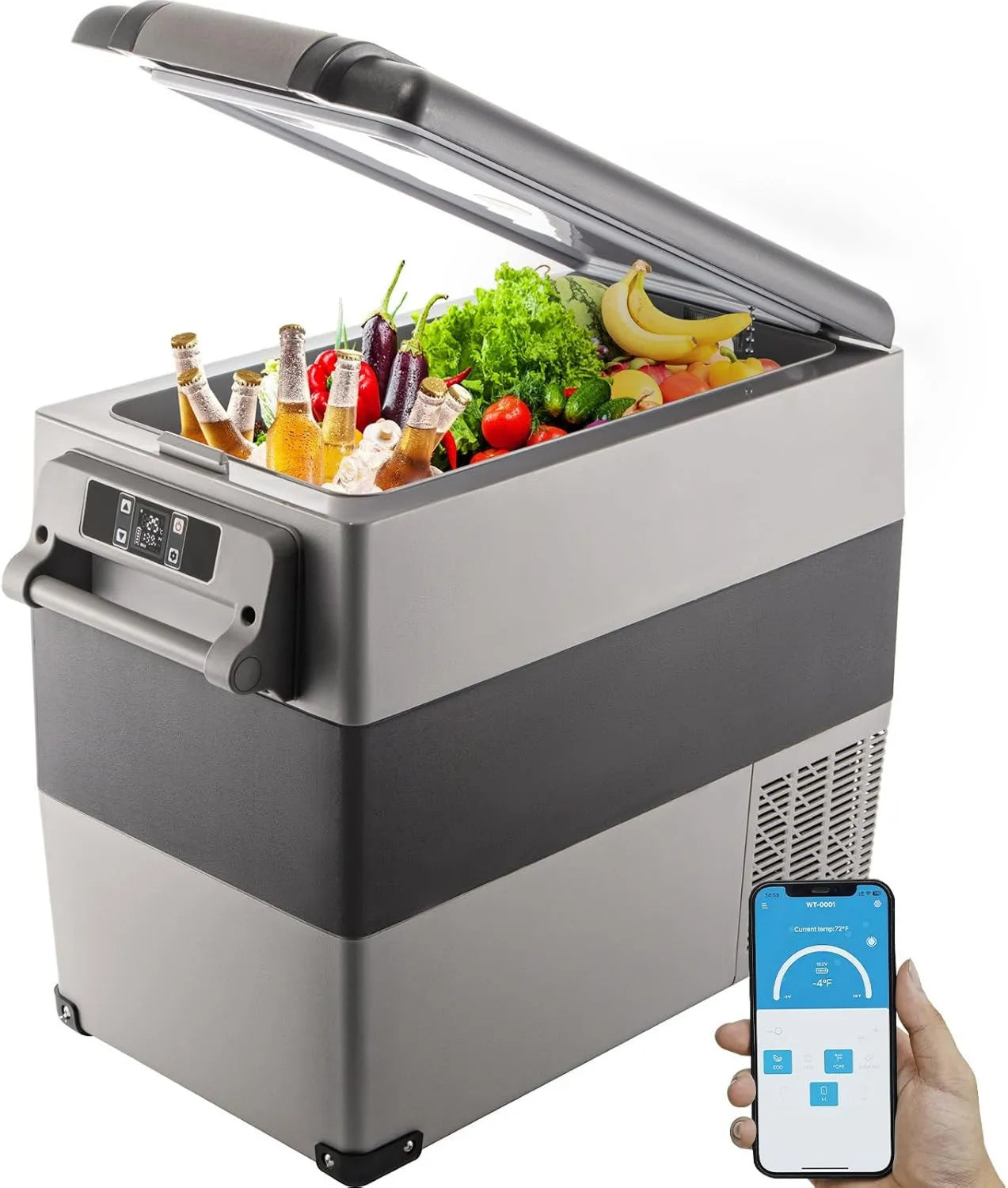 VEVOR VEVO 220V/55L Frigorífico, 55 L, 69 × 34.5 × 52.4CM, -20 a 20 °C, 220 V, portátil, silencioso, painel digital, camping